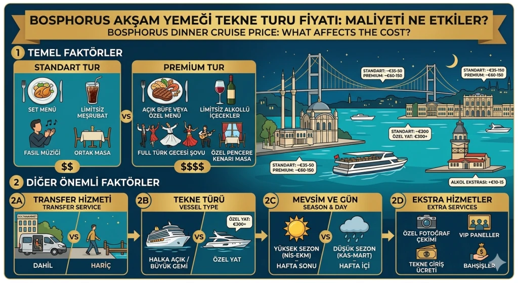 Preço do Cruzeiro Jantar no Bósforo em Istambul: O que Afeta o Custo?