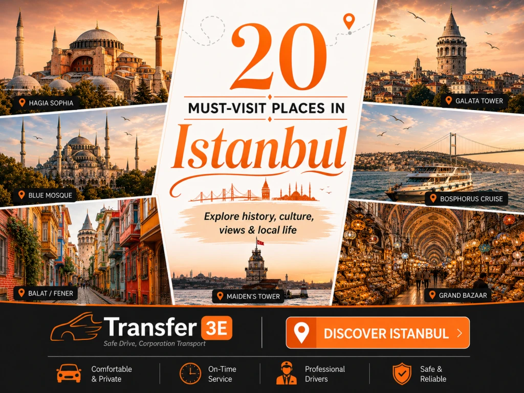 20 Lugares que Debes Visitar en Estambul | Guía de Viaje y Traslado Privado en Estambul